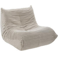 RELAXSESSEL Logo, 95 x 100 x 75 cm, Samtcord beige - Beige, Textil (95/75/100cm) - tectake