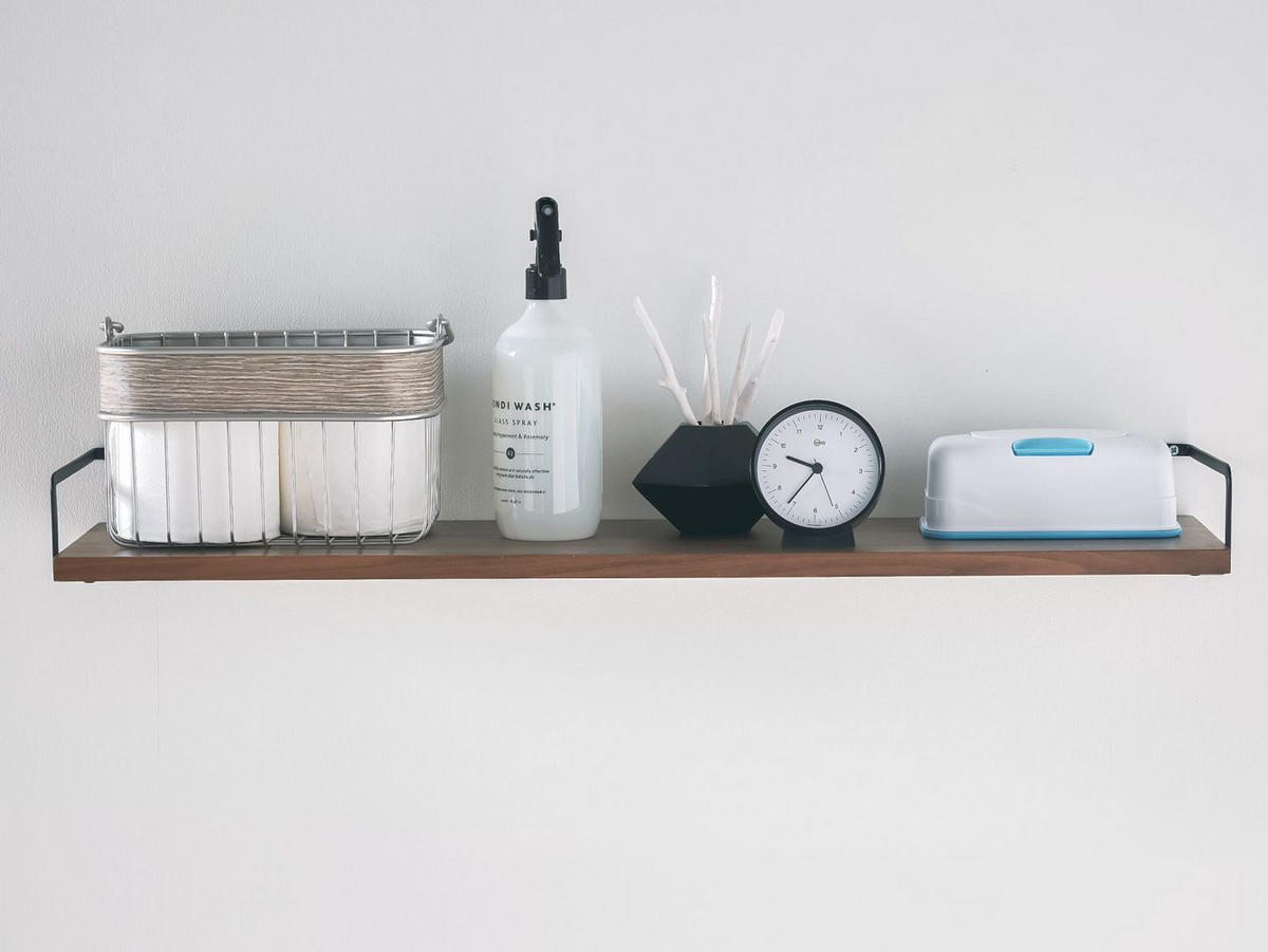 WANDREGAL Tower dunkelbraun 76/7/20 cm - Schwarz, Holz (76/20/7cm) - Yamazaki