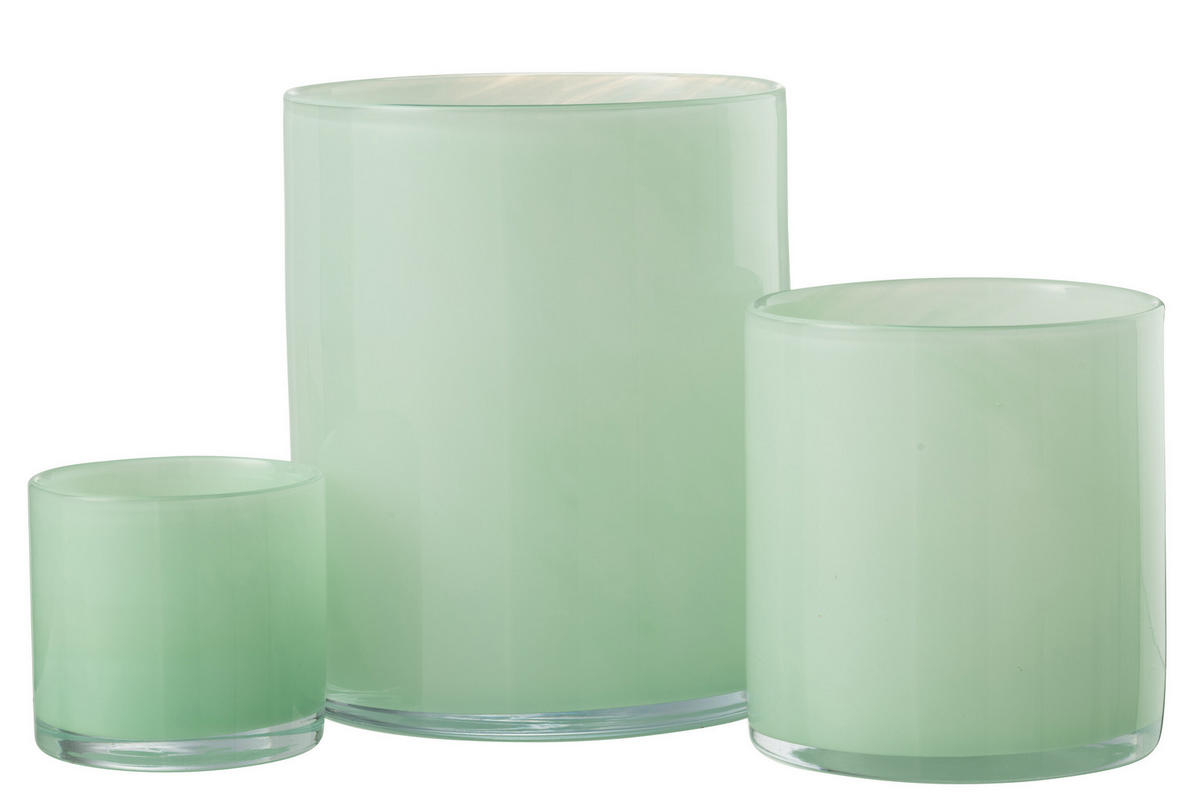 KERZENHALTER JADE - Glas - Grün - L - Mintgrün, Glas (15/18cm) - J-Line