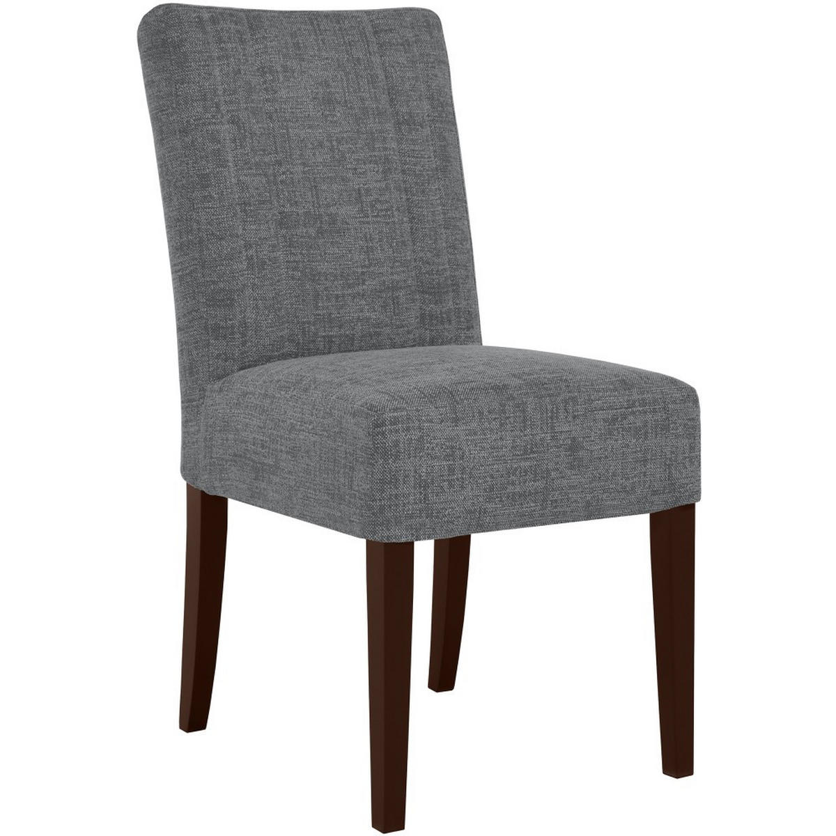 STUHL FREYA mit wengefarbenen Holzbeinen, Polsterstuhl, Dunkelgrau - Wengefarben/Dunkelgrau, Holz (47/94/42cm) - Beautysofa