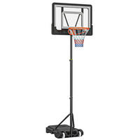 BASKETBALLSTÄNDER höhenverstellbar Basketballanlage für Jugendliche Stahl - Schwarz, Metall (75/83cm) - HOMCOM