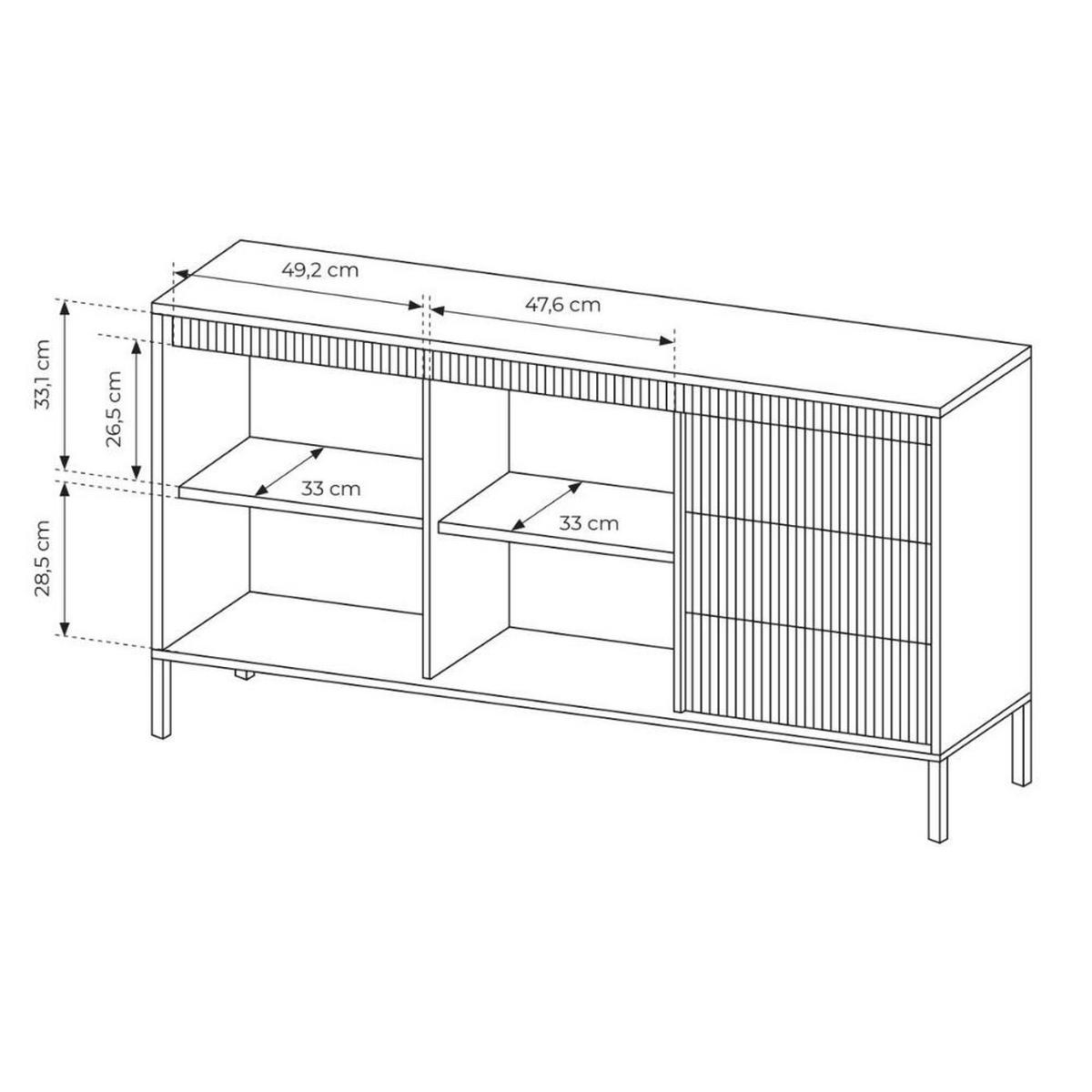 SIDEBOARD Falsetto Beige 153 cm - Beige, Holzwerkstoff/Metall (153/81.5/39.5cm) - Selsey