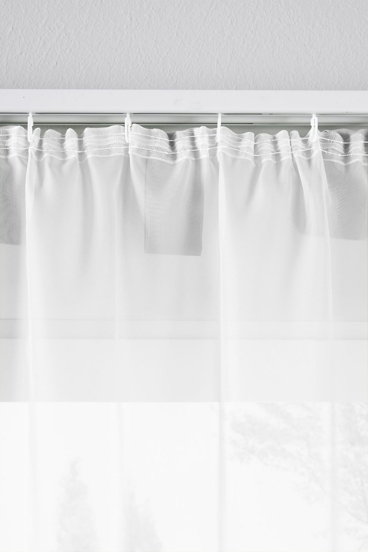 SCHLAUFENGARDINEN Voile 2er Set 245x140 cm Weiß - Weiß, Textil (140/245cm) - Gardinenbox.eu