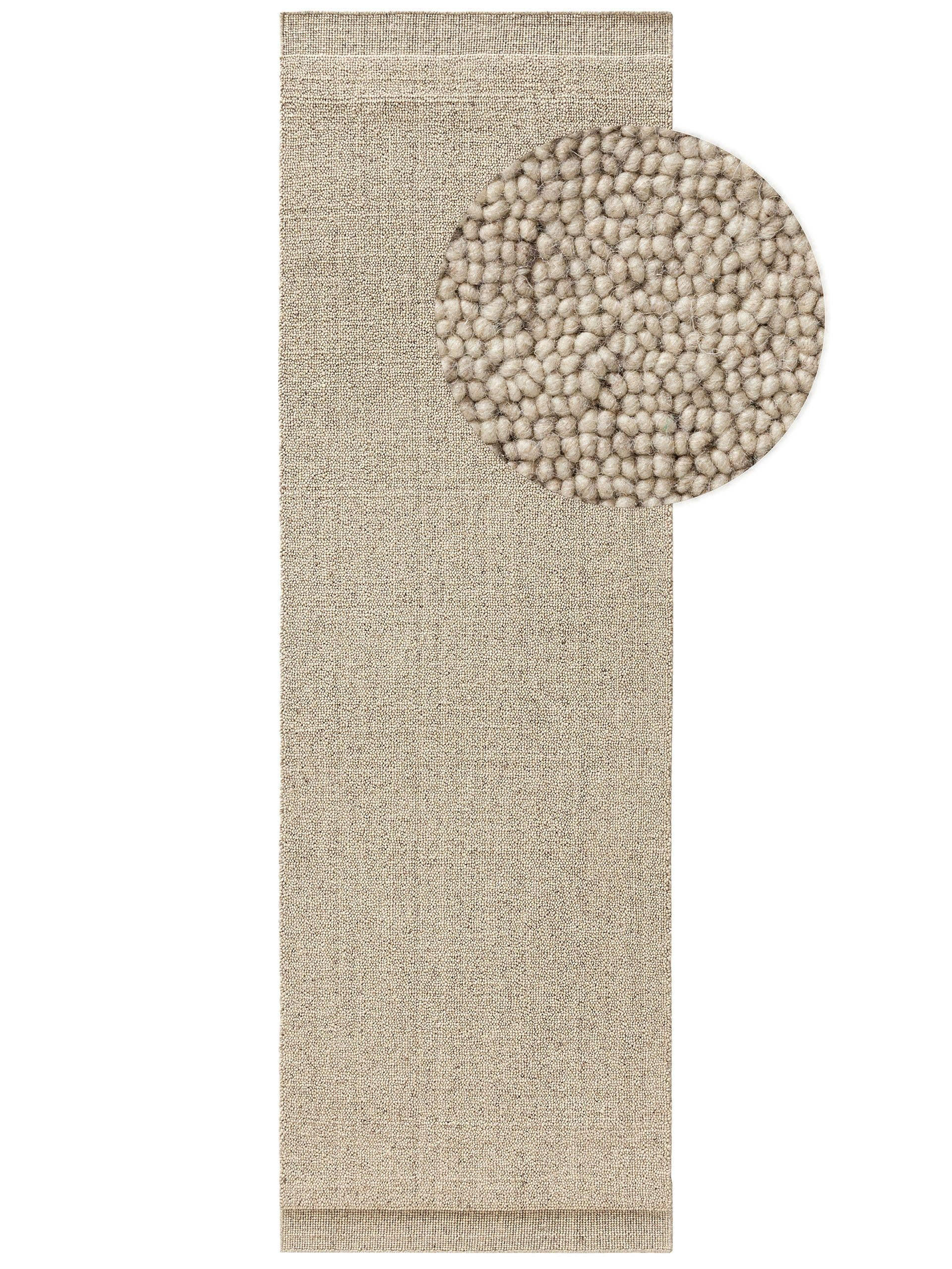 WOLLTEPPICH-LÄUFER Imke Beige 70x200 cm - Beige, Textil (70/200cm) - benuta Pure