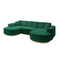 WOHNLANDSCHAFT MARI-U1-v1 - 303x171x83 cm Grün Velours - Grün, Holzwerkstoff/Textil (303/83/171cm) - ALTDECOR