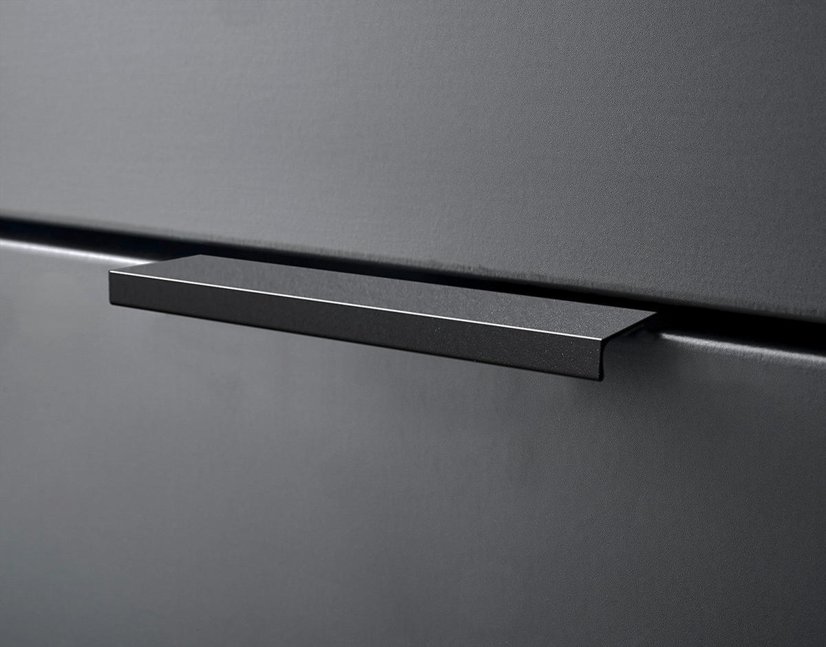 WASCHBECKENUNTERSCHRANK mit 1 Tür - Schwarz, Holzwerkstoff (80/60/35cm) - home24