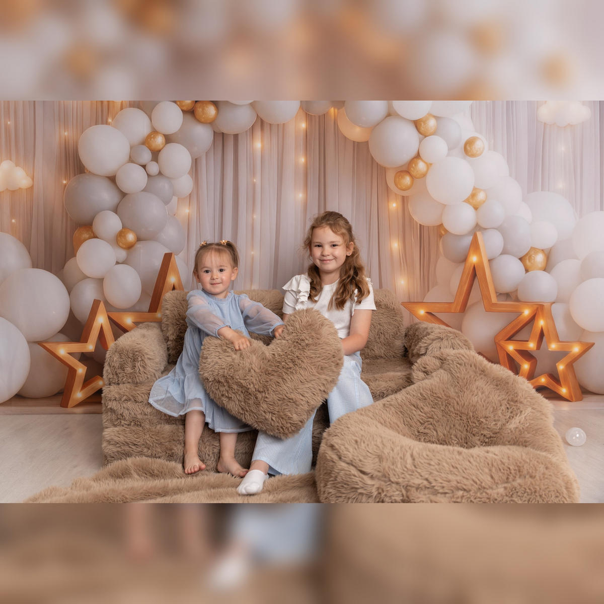 KINDERSOFA Mammoth 6-teilig flauschig - Beige, Textil (120/25/60cm) - MeowBaby