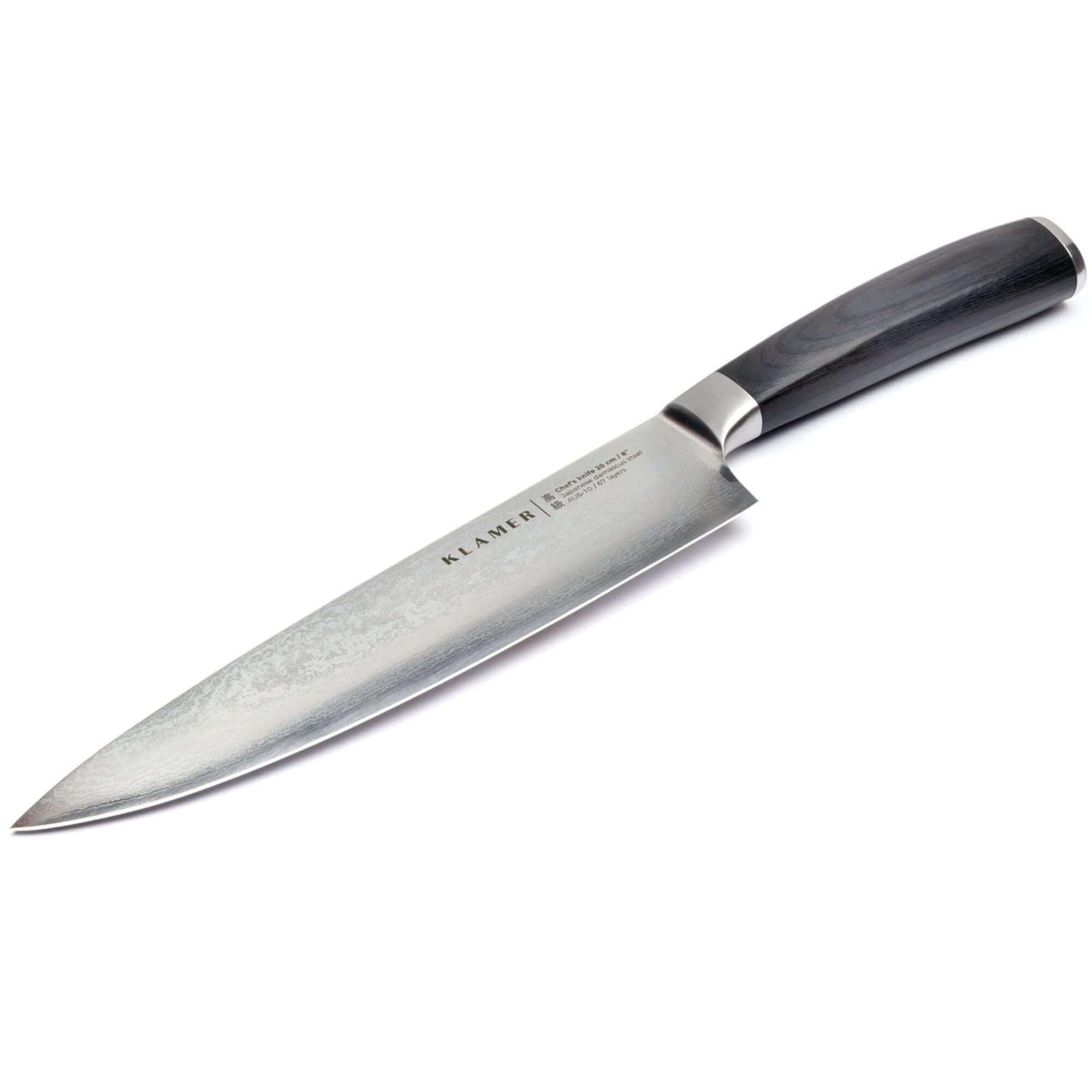 MESSER Damast Chefmesser 20 cm Pakkaholz - Schwarz, Metall (32.7cm) - KLAMER