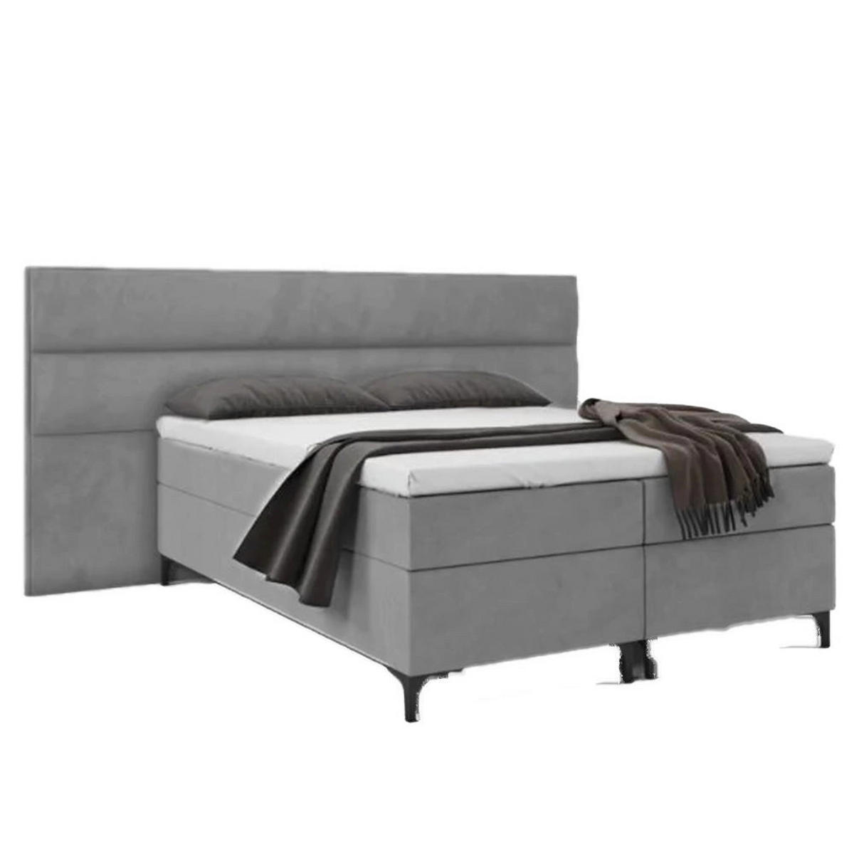 BOXBETT Tito Bonellfederkern inkl. 2x Nachttisch und Topper T-30 - BOXBETT mit Bettkasten - Dunkelgrau, Holz/Holzwerkstoff (140/200cm) - Best For Home