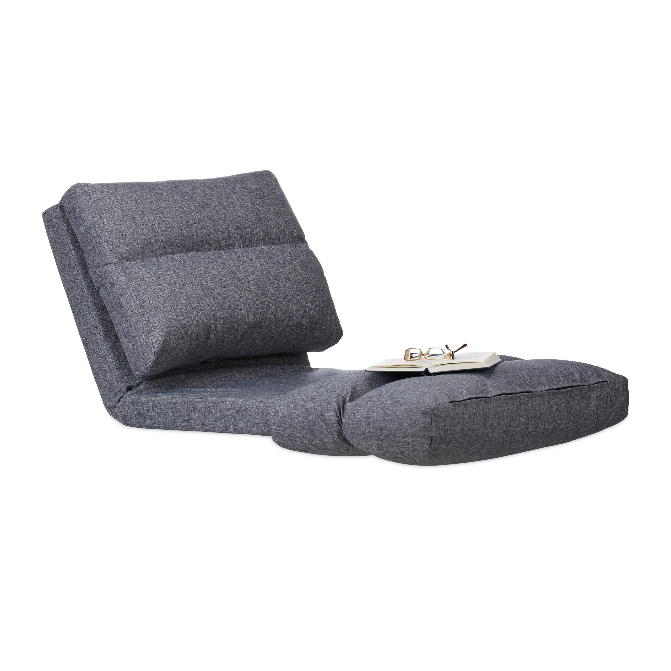 RELAXLIEGE - Anthrazit, Holzwerkstoff/Textil (60/55/130cm) - Relaxdays