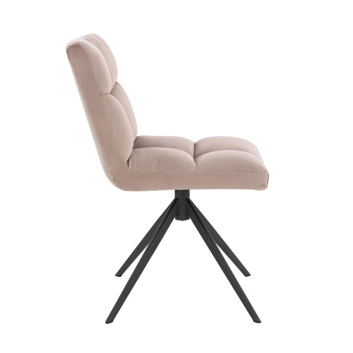 ESSZIMMERSTUHL NODA - Farbe: Hellbraun, Menge: 4 - Hellbraun, Textil/Metall (61/84/47cm) - Home Deluxe