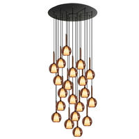 GALERIELEUCHTE Belluna 20-flammig Braun Ø 14cm - Braun, Glas (14/14/35cm) - s.luce