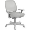 BÜROSTUHL, Ergonomisch Schreibtischstuhl mit Drehfunktion, Höhenverstellbar - Weiß/Grau, Kunststoff (48/94.5/55cm) - Vinsetto
