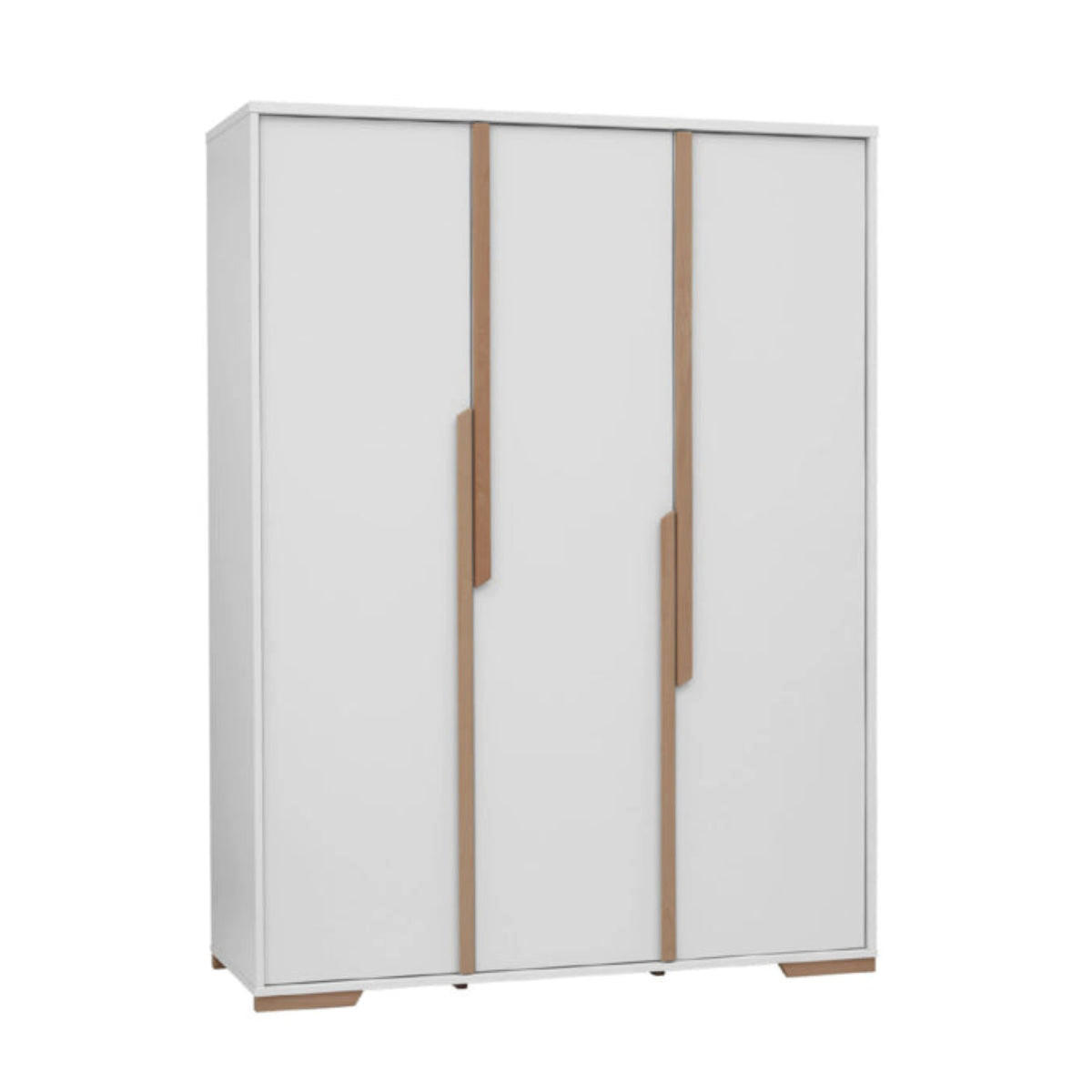 SKRIŇA 3 dvere biela a drevo - biela, kompozitné drevo (145.5/195/56cm) - Petits-meubles