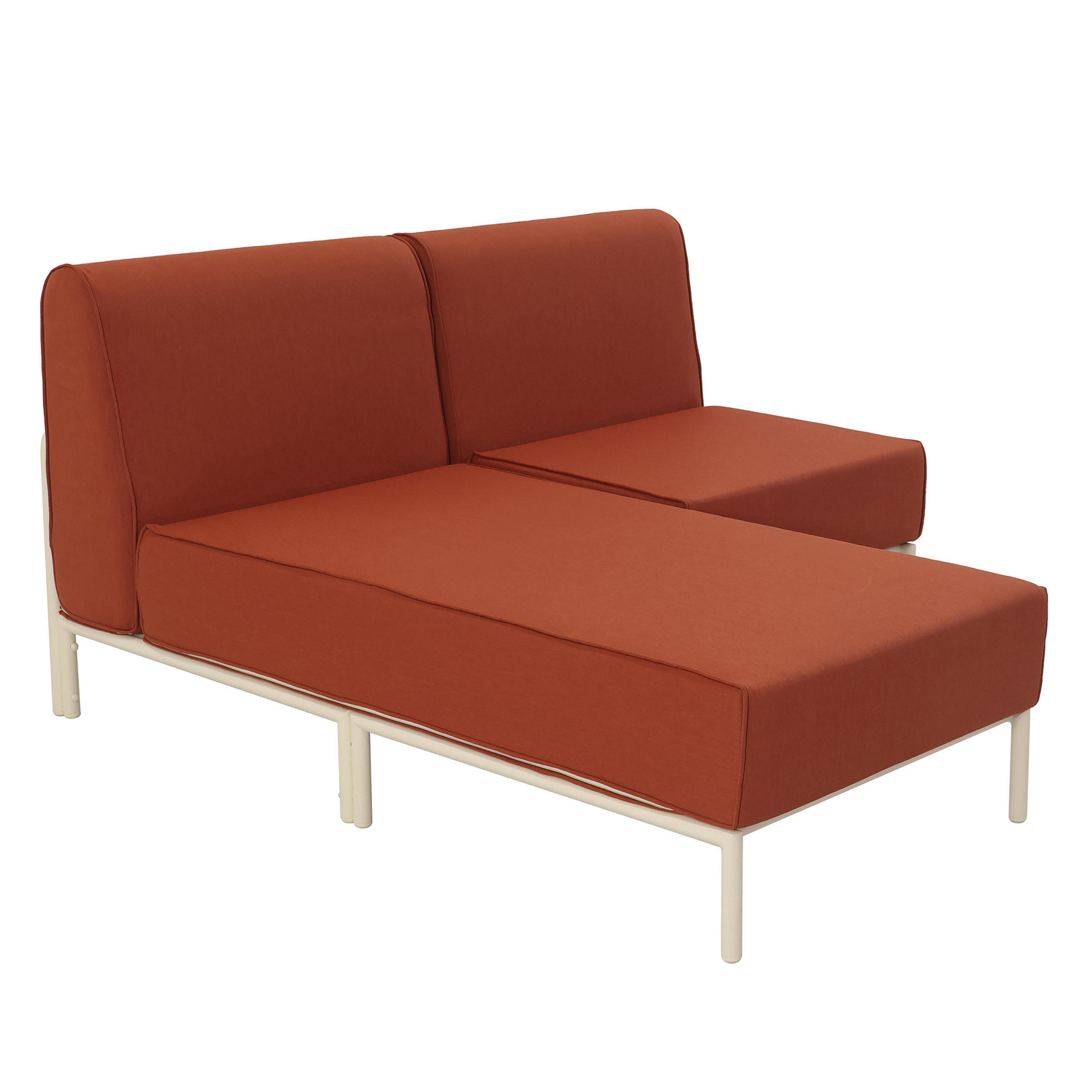 GARTENSOFA mit 2 Sitzplätzen, Terrakotta - Rot, Textil (153/78/144cm) - Oviala