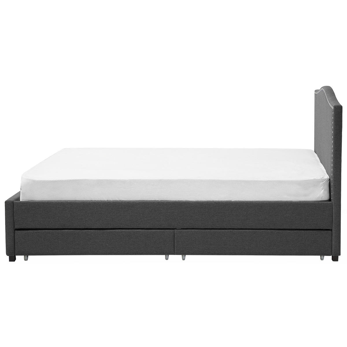 POLSTERBETT 180/200 cm Dunkelgrau Montpellier - Dunkelgrau, Textil (180/200cm) - Beliani