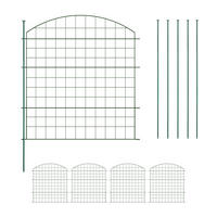 TEICHZAUN-SET - Dunkelgrün, Metall (375/79cm) - Relaxdays