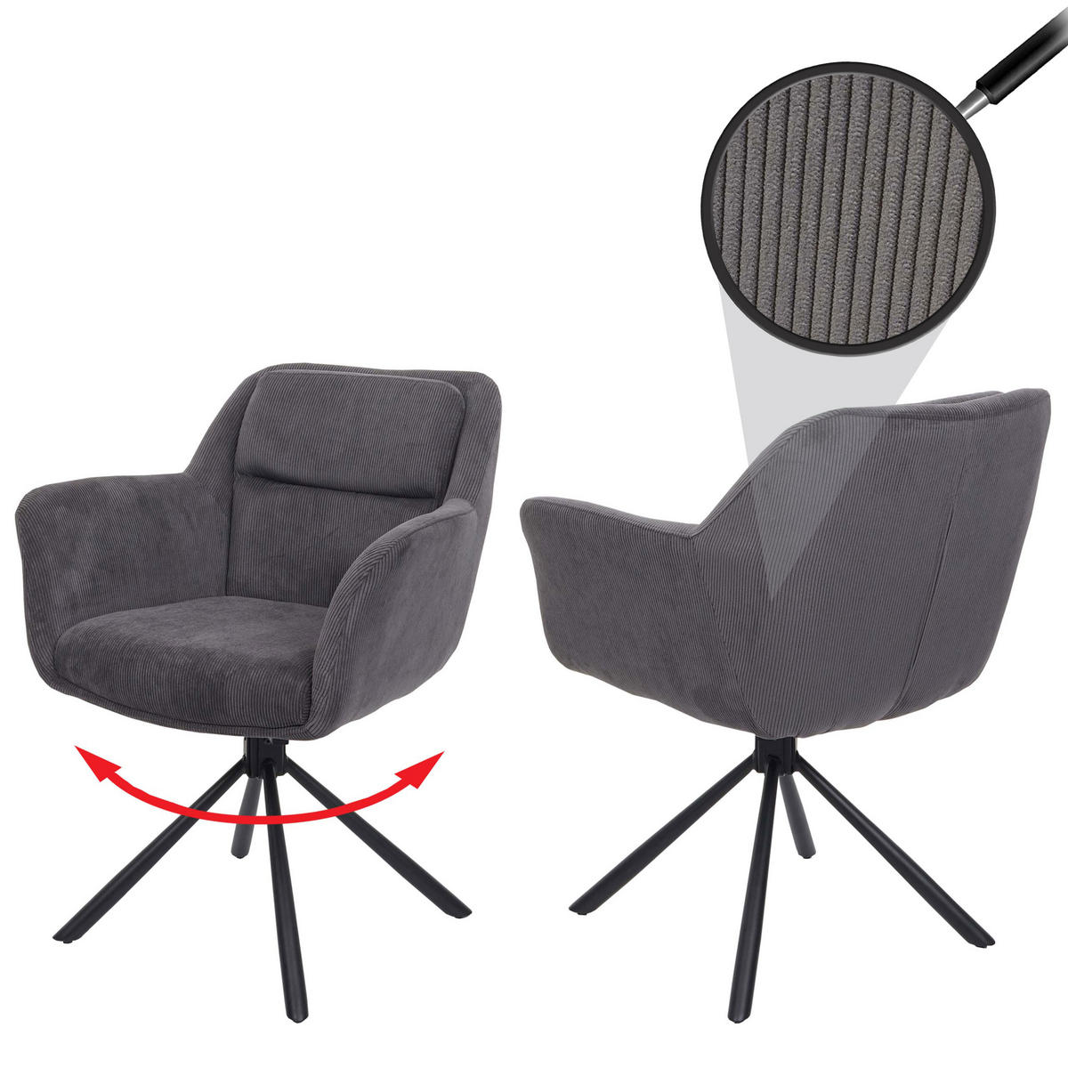 ESSZIMMERSTUHL Grau - Grau, Textil (65/83/57cm) - MCW