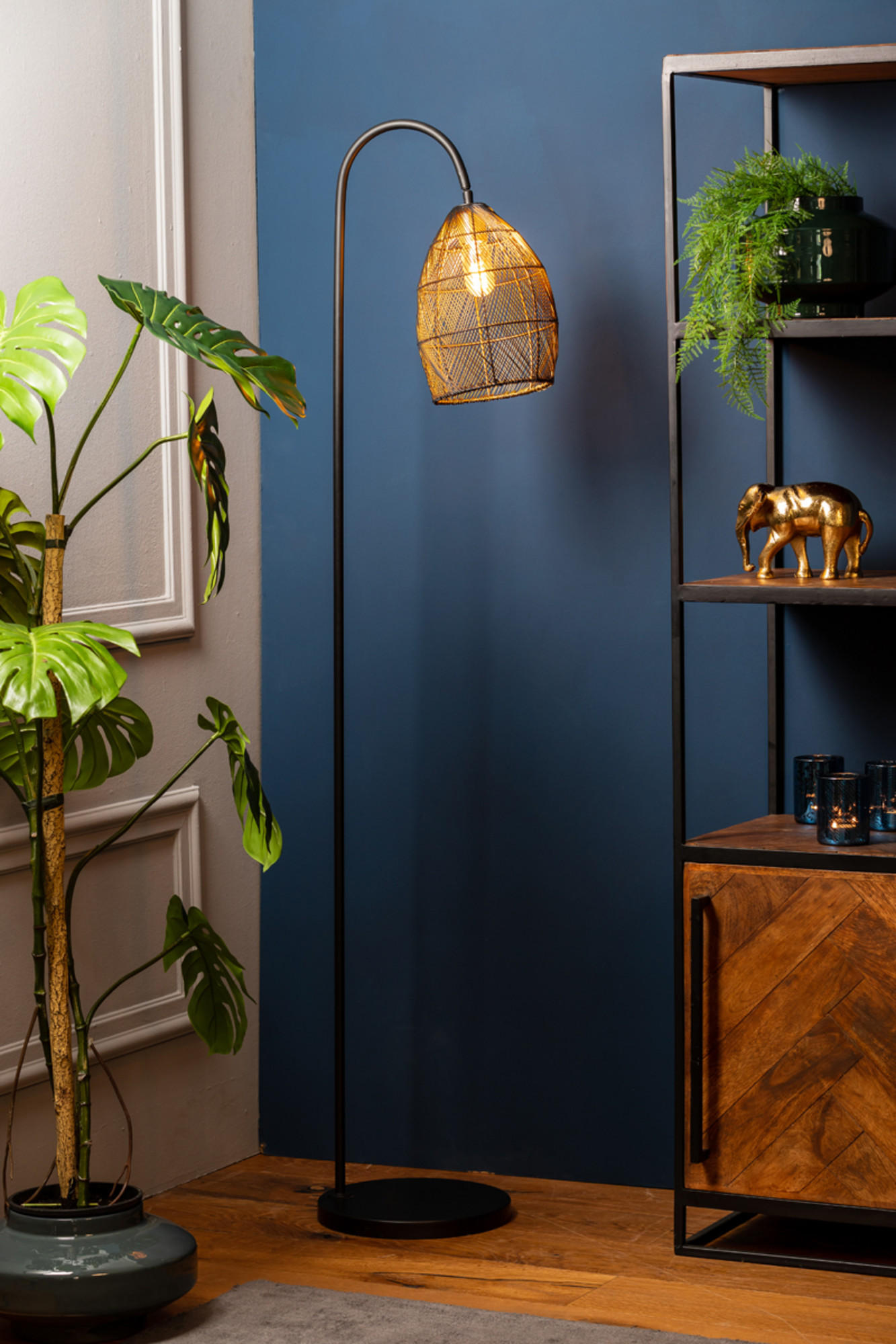 Thumbnail - Light & Living Stehleuchte, Schwarz, Metall, A, 30.5x172x34 cm, CE, Lampen & Leuchten, Innenbeleuchtung, Stehlampen, Ste...