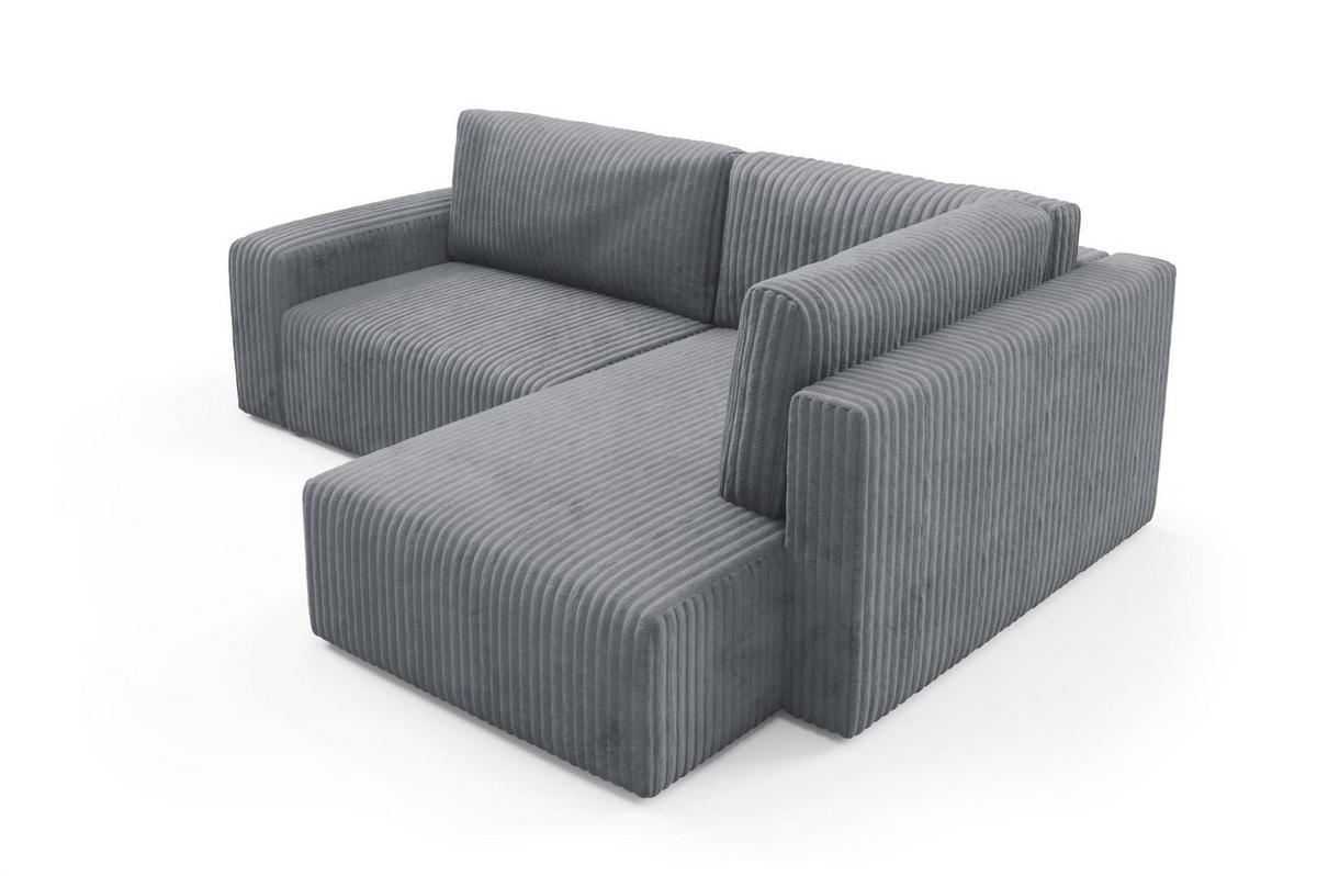 ECKSOFA Natalia Xl - Grau, Holzwerkstoff/Textil (245/182cm) - Fun Möbel