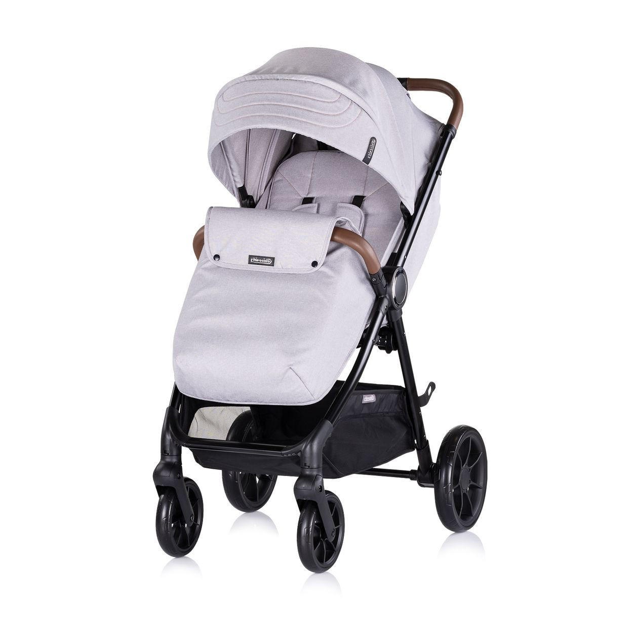 KOMBIKINDERWAGEN Ultera 3 in 1 hellgrau Babyschale Fußabdeckung klappbar Korb - Grau, Metall (75/56/102cm) - Chipolino
