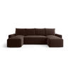 WOHNLANDSCHAFT mit Schlaffunktion SAVIO U Poso 06 - Braun, Textil (300/75/140cm) - Bedante