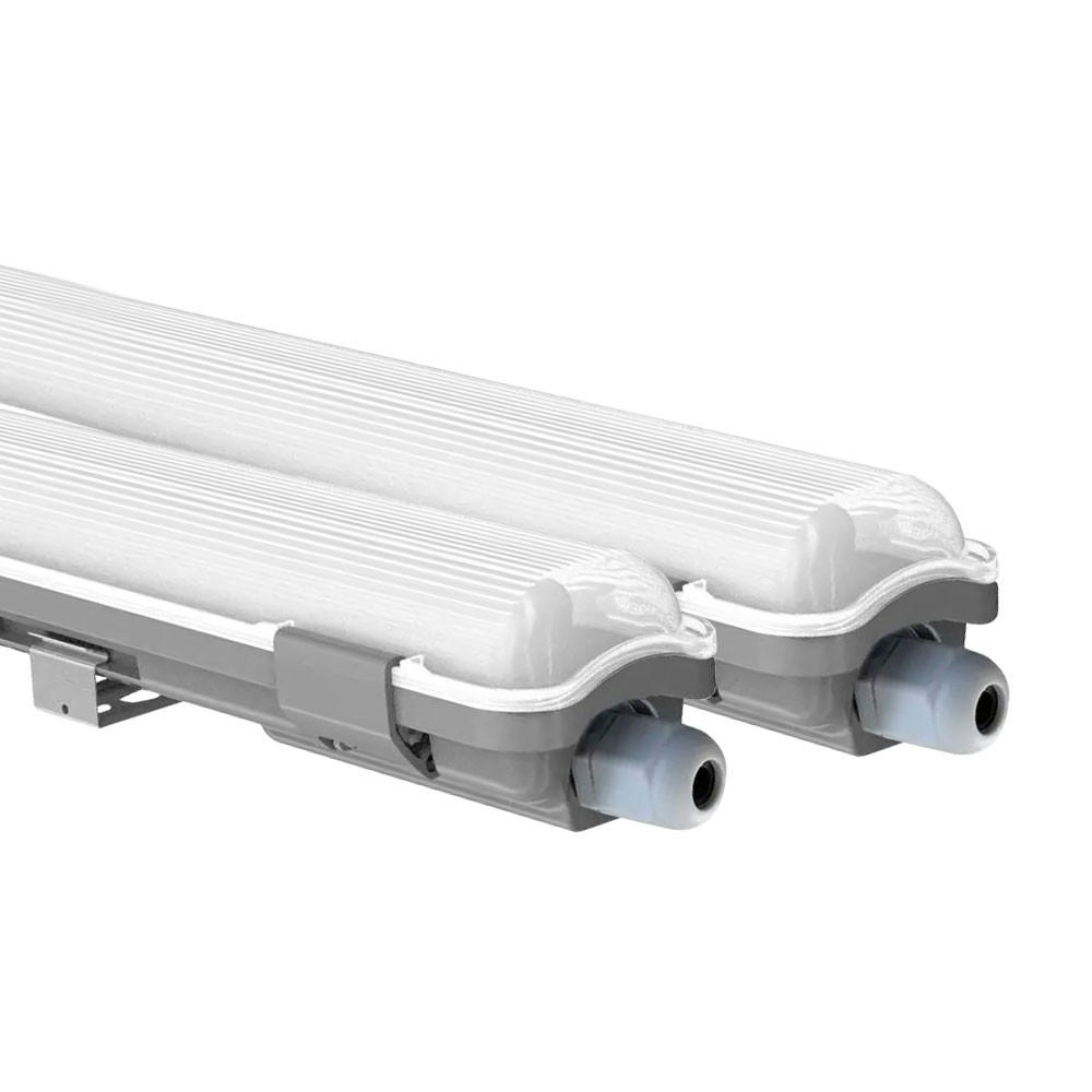 LED DECKENLEUCHTE Grau Wannenleuchte 2er Set - Grau, Kunststoff (127.5/6.8/5.8cm)