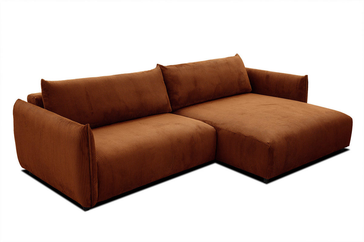 ECKSOFA TAUER 5-Sitzer, orange - Schwarz/Orange, Holzwerkstoff/Kunststoff (292/174cm) - Courtois Laville