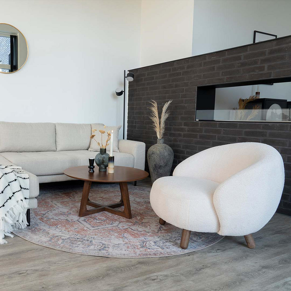 COUCHTISCH in Wallnuss Dekor - Braun, Holzwerkstoff (75/75/36cm) - ebuy24