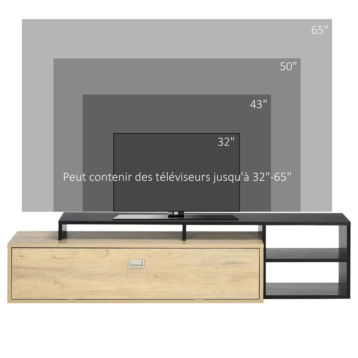 TV-MÖBEL Multicolor 1 Stück - Multicolor, Holzwerkstoff (163/38/40cm) - GiPP
