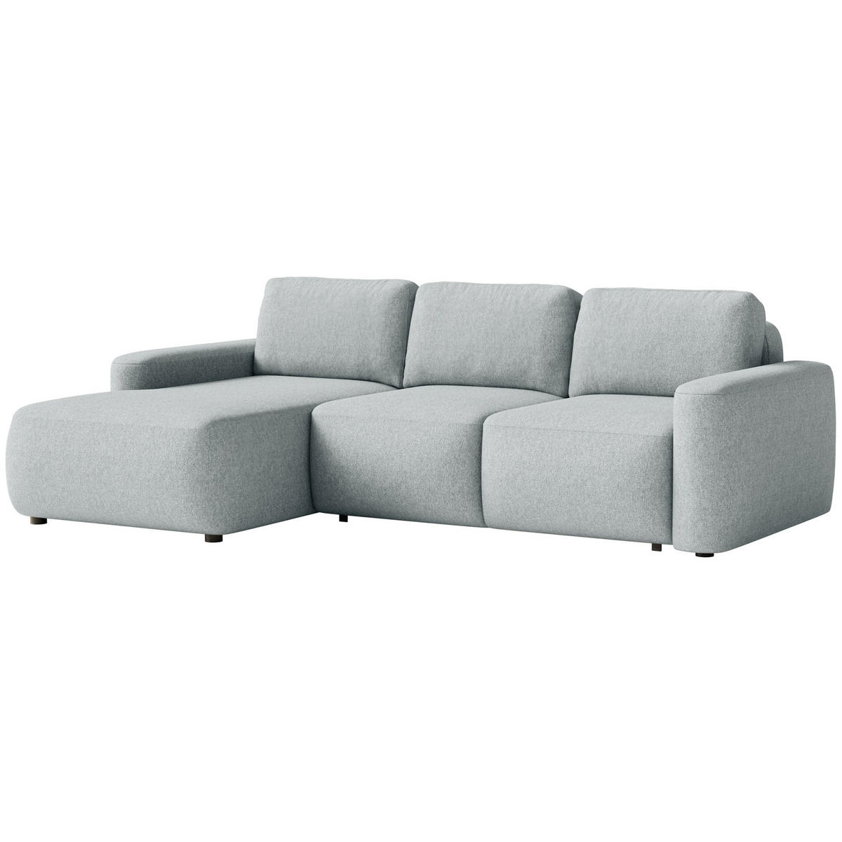ECKSOFA Carnos Mini Grau Chenille - Schwarz/Grau, Kunststoff/Textil (238/164cm) - Selsey