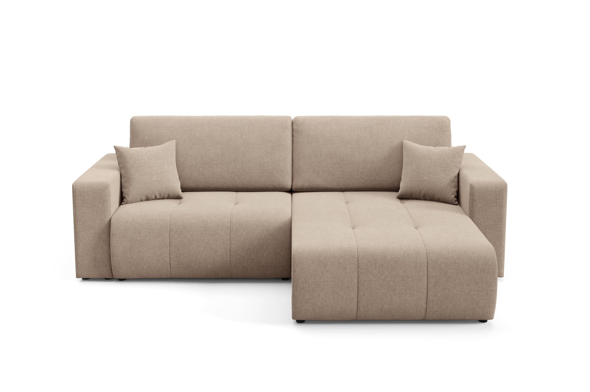 ECKSOFA Augusto - Beige, Holzwerkstoff/Textil (244/149cm) - Fun Möbel