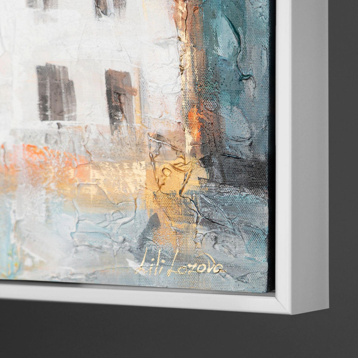GEMÄLDE Sonnige Höhen Schattenfugenrahmen Grau 140x100 cm - Grau, Holz (140/100cm) - YS-art gallery