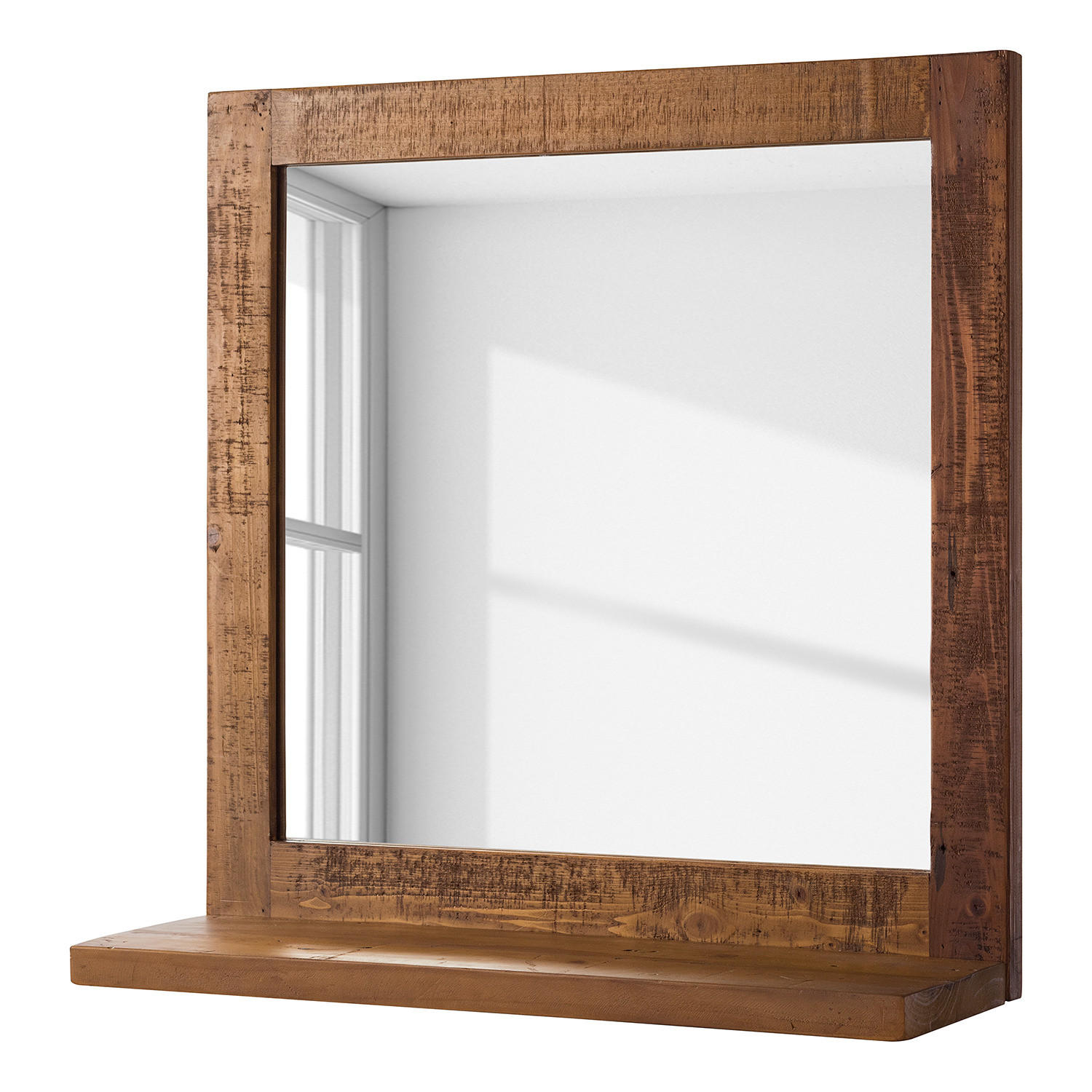 SPIEGEL - Pinie massiv - Pinie Dunkel - Braun, Holz (68/69/22cm) - home24