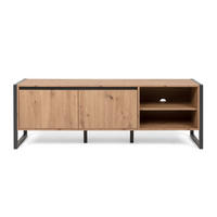 TV-MÖBEL Kotor in Holzoptik 160 cm im industriellen Stil mit Schrank - Braun, Holzwerkstoff (160/55/40cm) - Concept Usine