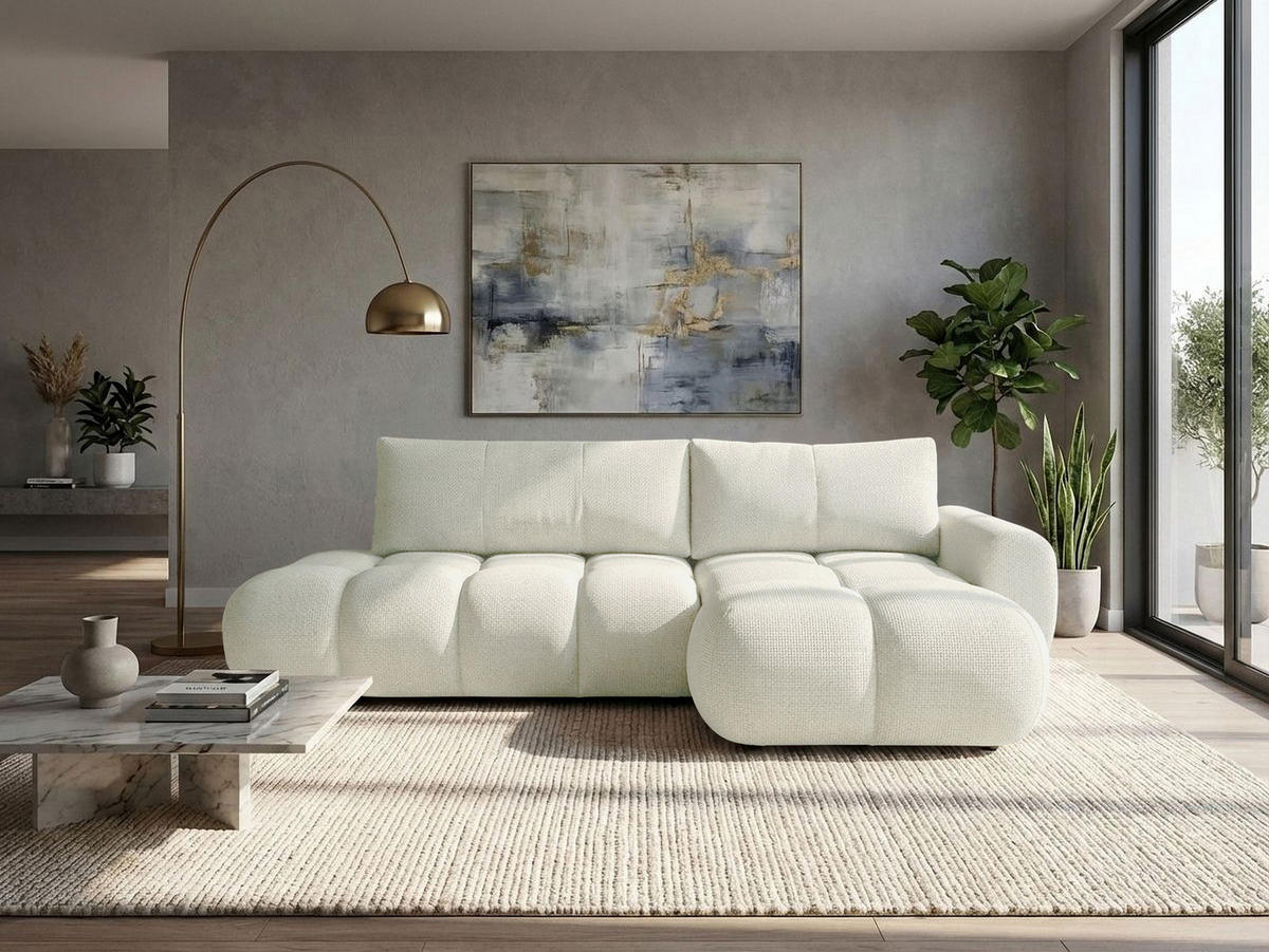 ECKSOFA Mitto O, Seite: Rechts - Creme/Schwarz, Holz/Kunststoff (285/172cm) - MIRJAN24