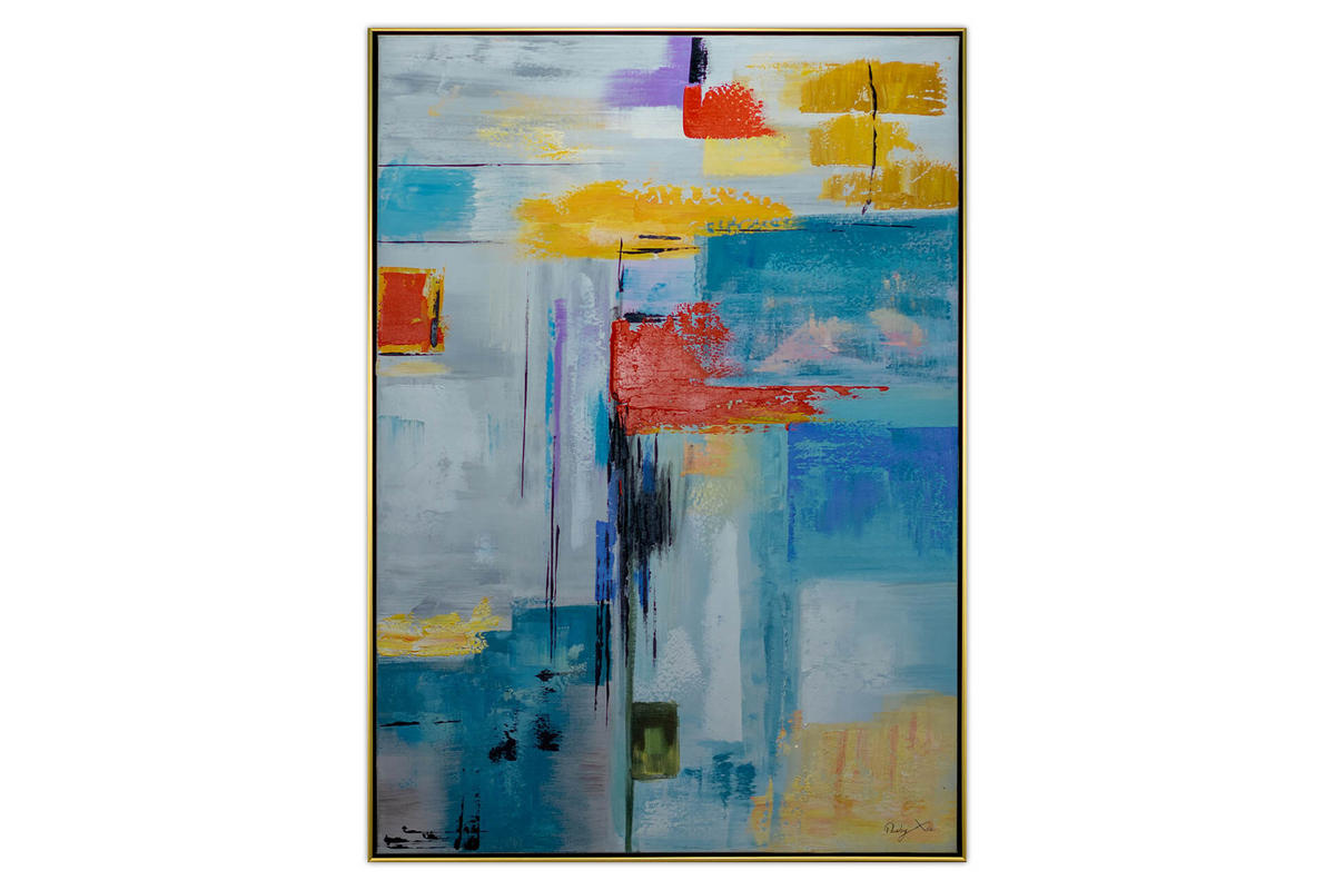 ACRYLBILD HANDGEMALT Bunt 78/103 cm - Multicolor, Textil (77.5/102.5cm) - KUNSTLOFT