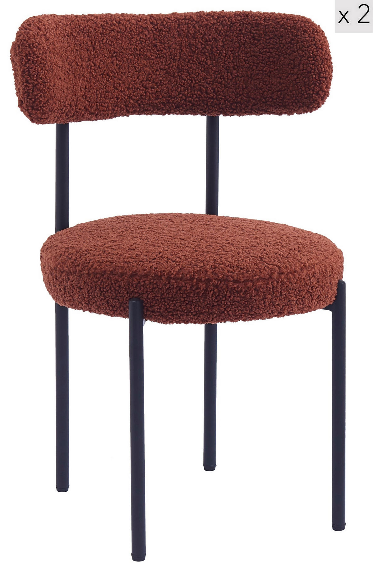 STUHL 2er-Set Wolle Terrakotta - Terra cotta, Textil (47/79/48cm) - Nordlys