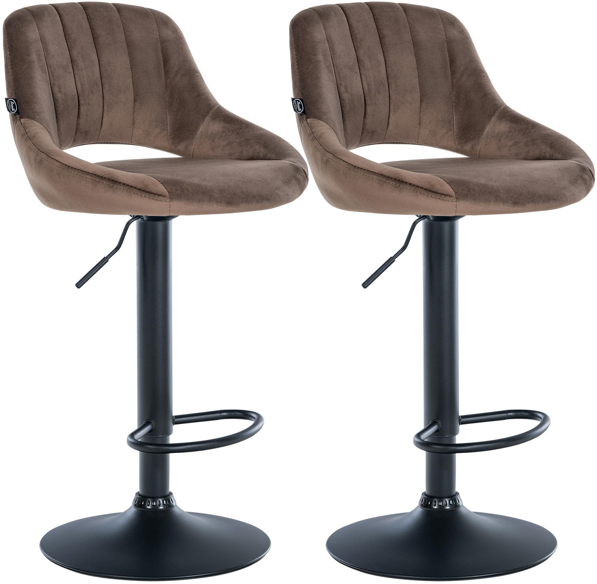 BARHOCKER 2 Samt Braun - Schwarz/Braun, Textil (47/85/48cm) - CLP