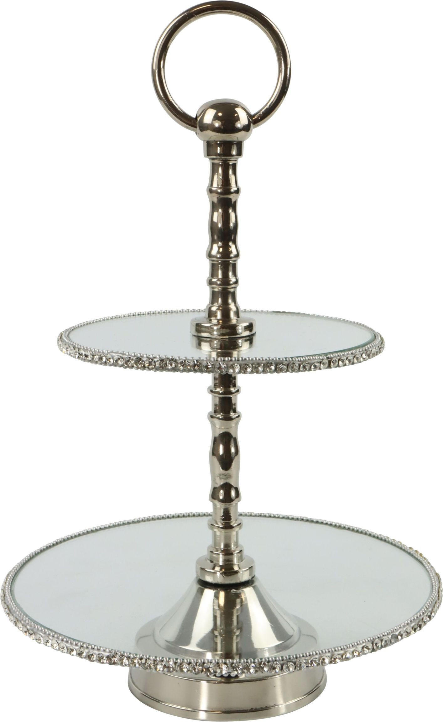ETAGERE Cristallo ø19x26cm - Silberfarben, Metall (19/26cm) - FURNARO