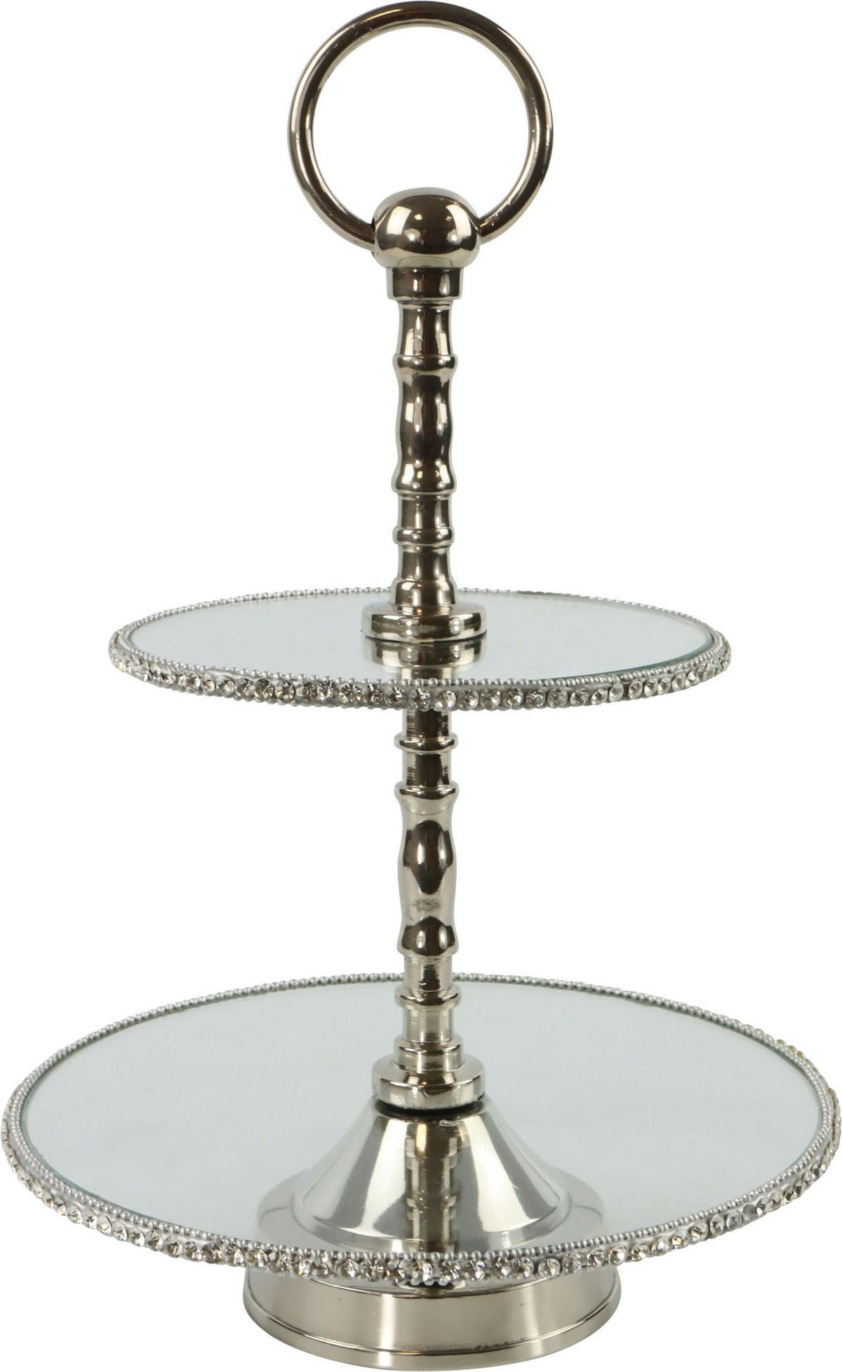 ETAGERE Cristallo ø19x26cm - Silberfarben, Metall (19/26cm) - FURNARO