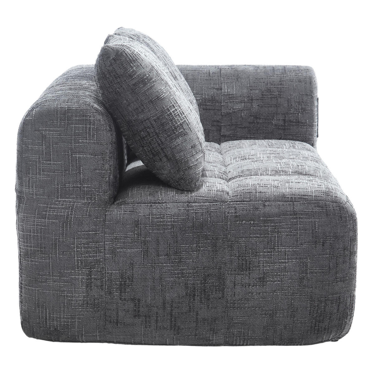 SOFA mit Seitentaschen 158x90x60 cm Chenille Gray - Grau, Kunststoff (158/60/90cm) - Meubliv