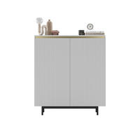 KOMODA Selene 2D mat bela 111 cm s kovinskim okvirjem - črna/bela, kovina/leseni material (111/125/35cm) - Meble Lindner