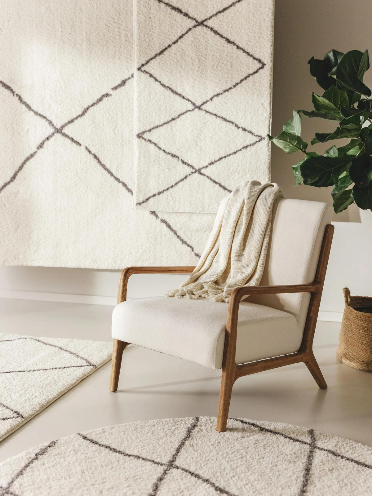 HOCHFLORTEPPICH Benno Cream 240x340 cm - Creme, Textil (240/340cm) - benuta Nest