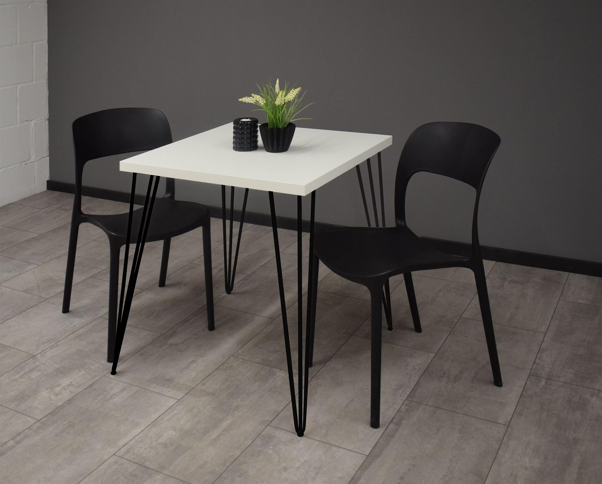 BARTISCH Eirena 70x70x75 schwarz matt/weiß matt lack - Weiß, Metall (70/70/75cm) - 58aufmkessel
