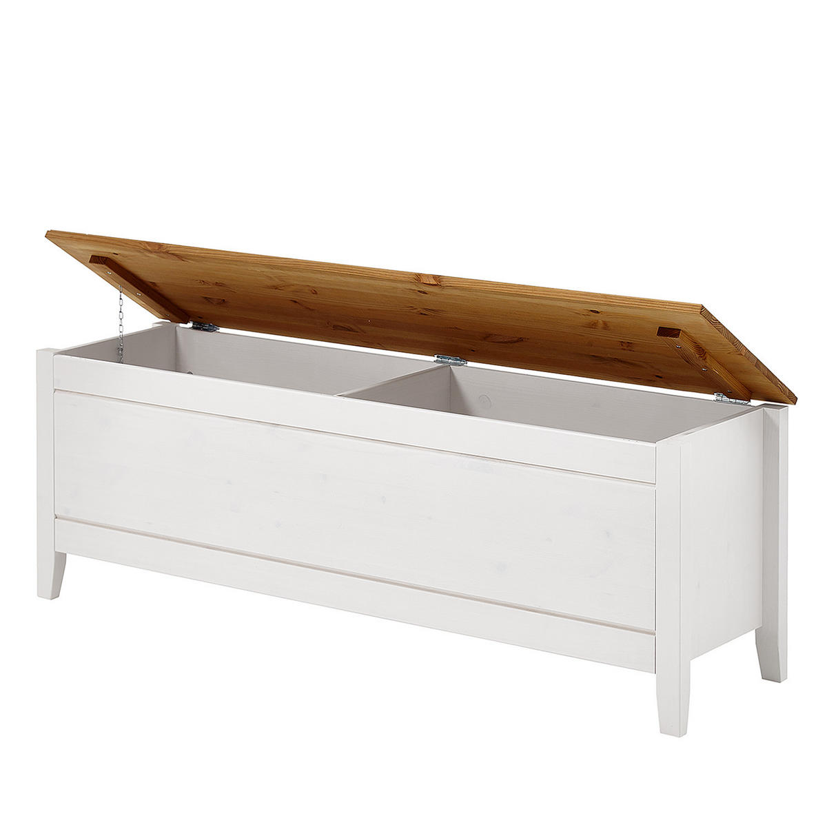 BETTTRUHE - Kiefer massiv - Weiß, Holz (136/47/38cm) - home24