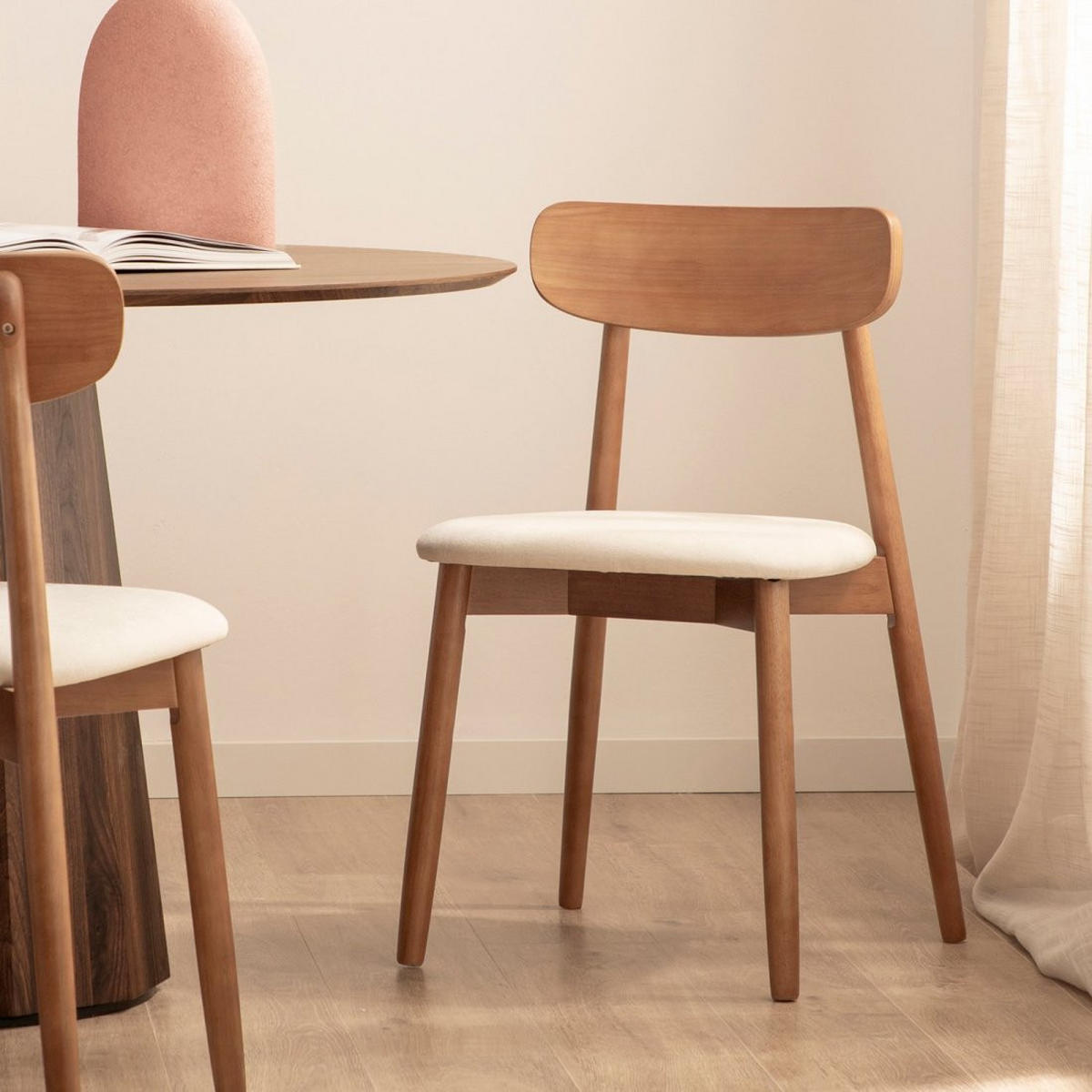 ESSZIMMERSTUHL Leyre Walnuss 46 cm x 83 cm 2er-Set - Walnussfarben, Textil (46/83/55cm) - Klast Home