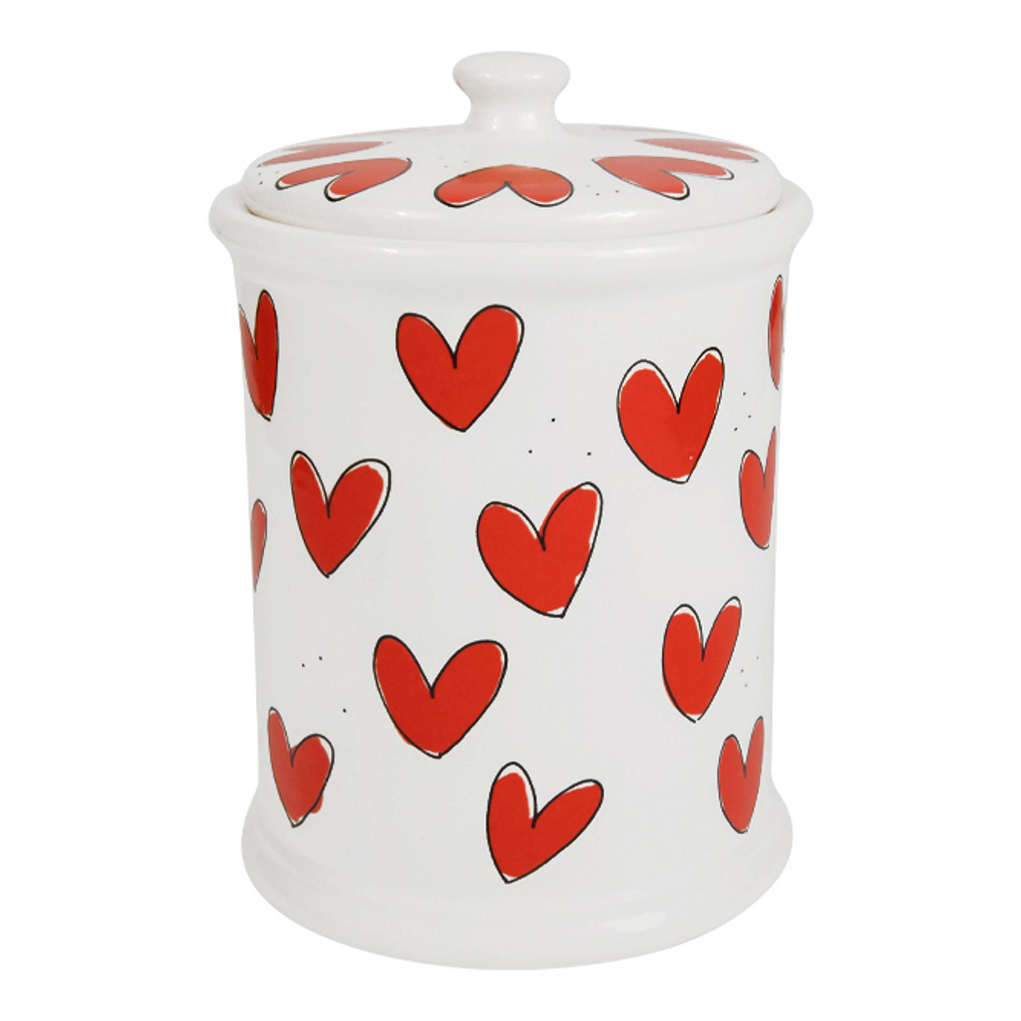 VORRATSDOSE Valentinstag Rote Herzen in Rot - 17cm - Multicolor, Keramik (12.5/17.5/12.5cm) - Blond Amsterdam