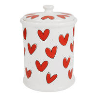 VORRATSDOSE Valentinstag Rote Herzen in Rot - 17cm - Multicolor, Keramik (12.5/17.5/12.5cm) - Blond Amsterdam