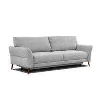 SOFA FIGARI 3-Sitzer mit Schlaffunktion, hellgrau - Hellgrau/Braun, Holz/Textil (232/90/107cm) - Courtois Laville
